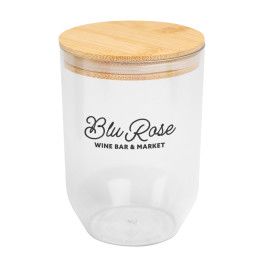 Custom 12 oz. Montrose RPET Wine Tumbler With Bamboo Lid - Clear