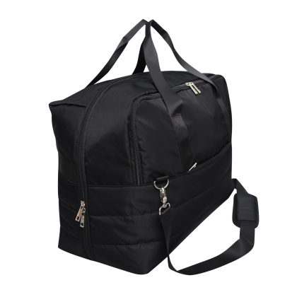 Custom Aria RPET Quilted Duffel - Black Side View