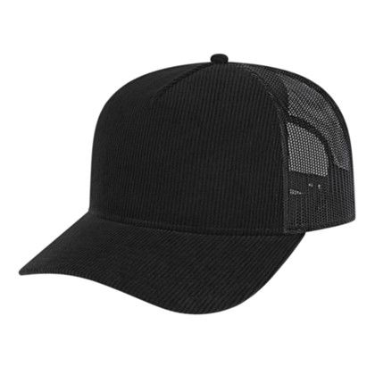 Custom Heritage Corduroy Trucker - Faux Leather Applique - Black