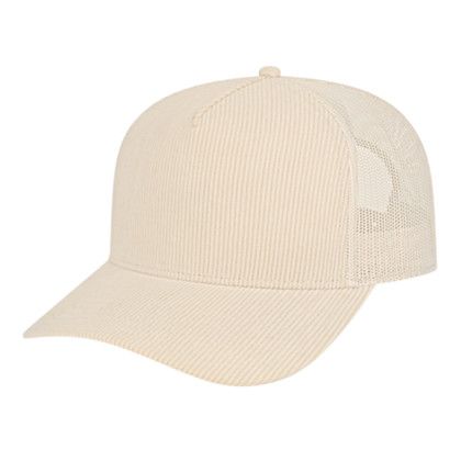 Custom Heritage Corduroy Trucker - Genuine Leather Applique - Cream