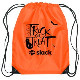 Custom Halloween Trick-or-Treat Drawstring Backpack - Orange