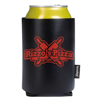 Custom Koozie Leather-Like Can Cooler - Black