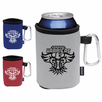 Custom Koozie Collapsible Can Cooler with Carabiner - All color
