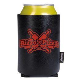 Custom Koozie Leather-Like Can Cooler - Black