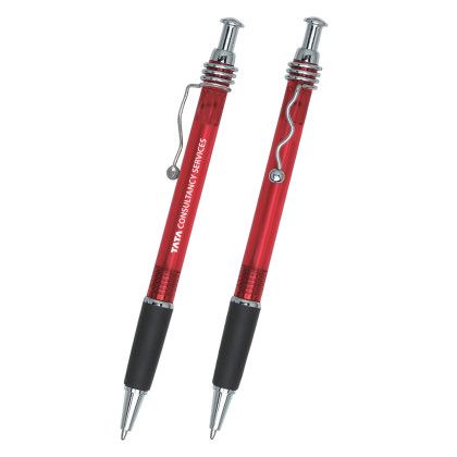 Custom Curvy Clip Pen - Red