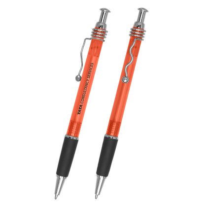Custom Curvy Clip Pen - Orange 