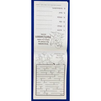 Custom Halloween Friends Activity Pad - Open View