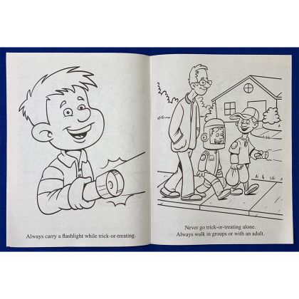 Custom Halloween Safety Coloring Book - Open View