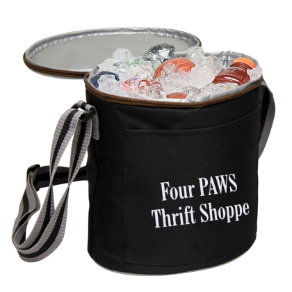 Custom Sports Cooler - Football - Black Open View