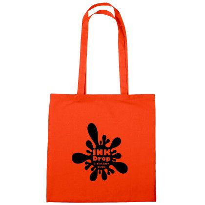 Custom Natural Cotton Tote Bag - Orange