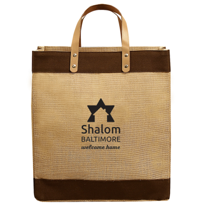 Custom Kona Jute Tote - Natural/Brown Custom Kona Jute Tote - Natural/Brown