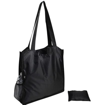 Custo RPET Folding Tote - Black Back View