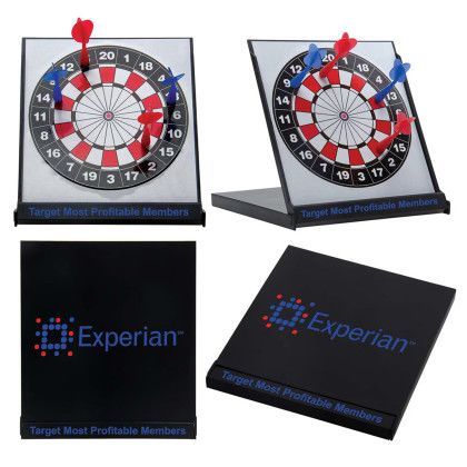 Custom Desktop Magnetic Dartboard - Full Color - Black-White-Red Custom Desktop Magnetic Dartboard - Full Color - Black-White-Red
