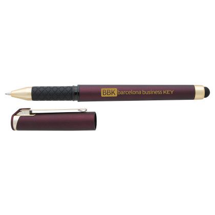 Custom Good Value Cali Gold Stylus RABS Pen - Burgundy Open Cap 