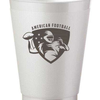 Custom 16 oz. Flex Frosted Plastic Stadium Cups - Silver