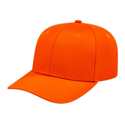 Custom Original Poly/Cotton Snap Back Cap - Faux Leather Applique - Orange - Adult