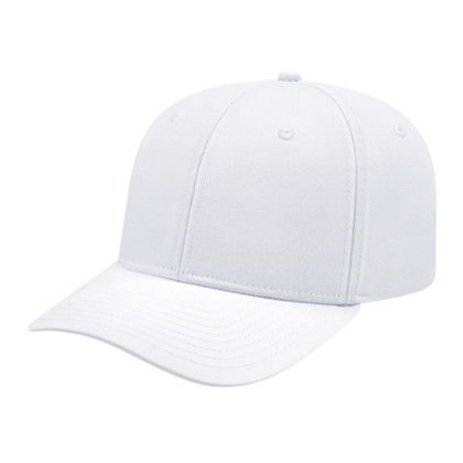 Custom Original Poly/Cotton Snap Back Cap - Faux Leather Applique - White - Youth