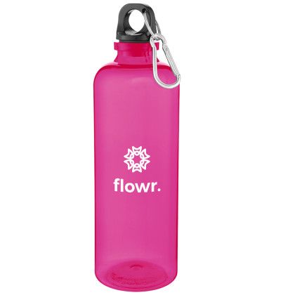 Custom 20 Oz. Ormond RPET Bottle with Carabiner Lid - Translucent Pink 