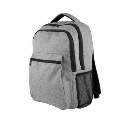 Custom Milo RPET Diaper Backpack - Heather gray Side View Custom Milo RPET Diaper Backpack - Heather gray Side View