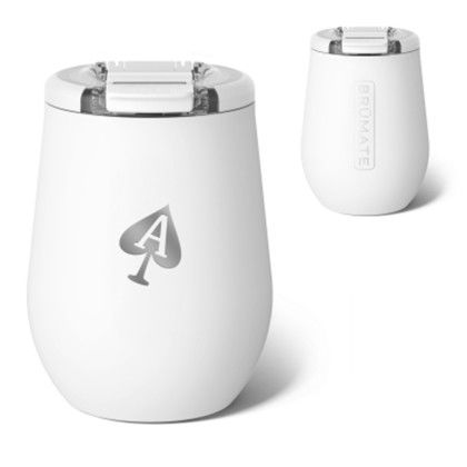 Custom 14 oz. BrüMate Uncork'd - White Front and Back View