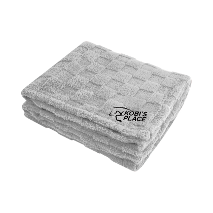 Custom RPET Checkered Sherpa Blanket - Gray 