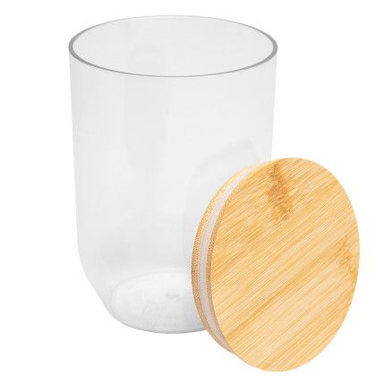 Custom 12 oz. Montrose RPET Wine Tumbler With Bamboo Lid - Clear Open Cap 