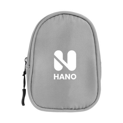 Custom Anywhere RPET Pouch With Carabiner - Gray 