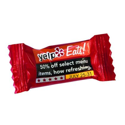 Custom 4 Color Process Wrapped Red Striped Peppermint Mega Mints Custom 4 Color Process Wrapped Red Striped Peppermint Mega Mints