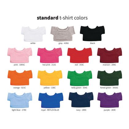 Black Buster Stuffed Animal - T-Shirt Colors Black Buster Stuffed Animal - T-Shirt Colors