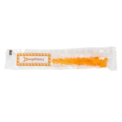 Custom Candy By Color- Individual Rock Candy Stick - Orange 