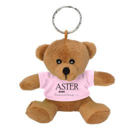 Custom Key Chain with Mini Bear - Pink