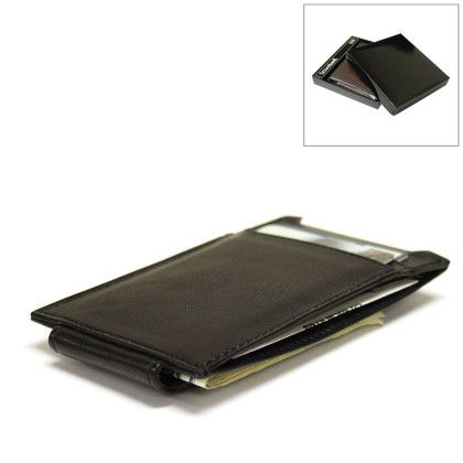 Custom RFID Money Clip - Black Side View