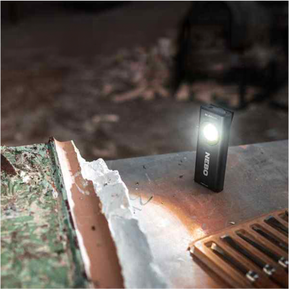 Custom Nebo Slim+ 1200 Rechargeable Pocket Light - Black In Use 