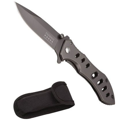 Custom Landon Folding Tactical Knife - Silver With Cover Custom Landon Folding Tactical Knife - Silver With Cover