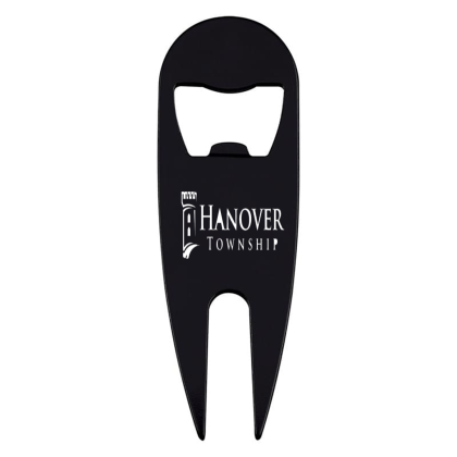 Custom Lightweight Divot Tool Bottle Opener  - Black 