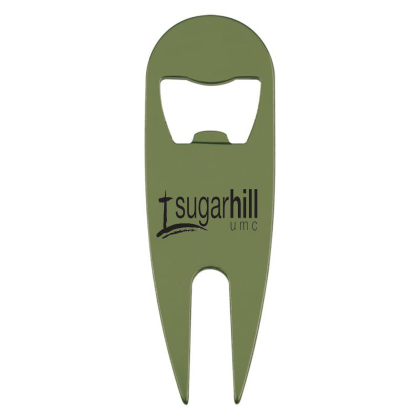 Custom Lightweight Divot Tool Bottle Opener  - Green