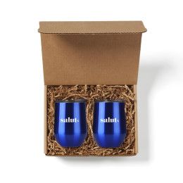 Custom Wine Tumbler Gift Set - Blue