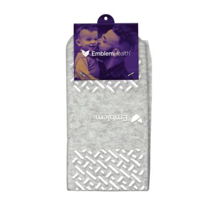 Custom Import Comfy-Fit Single Side Non-Slip Grip Socks - Gray Packaging View
