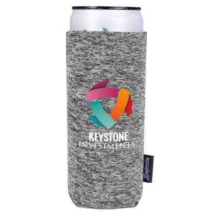Custom Koozie Heather Collapsible Slim Can Cooler - Gray 