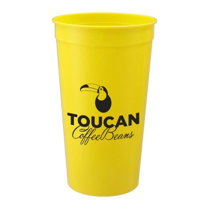 Custom Solid 32 oz Stadium Cups - Yellow