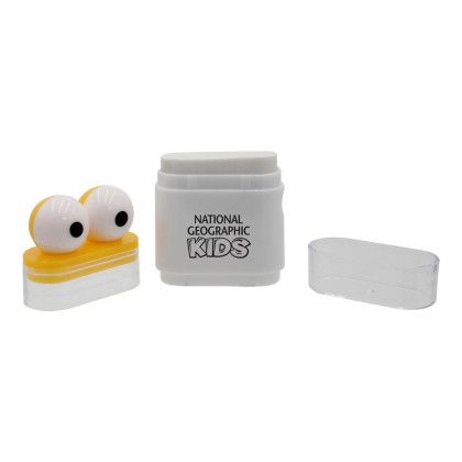 Custom Googly-Eyed Eraser/Sharpener - Yellow Open View