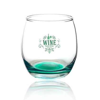 Custom 11.5 oz Mikonos Stemless Wine Glasses - Green 