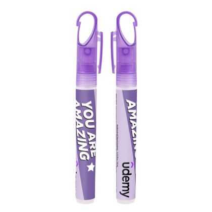 Custom Carabineer Hand Sanitizer Spray-10 ml - Purple