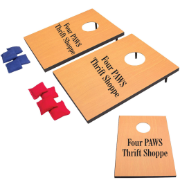 Custom Mini Bag Toss Game - Natural With Black Custom Mini Bag Toss Game - Natural With Black