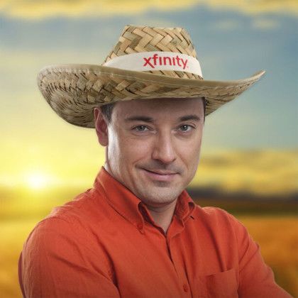 Custom Adult Barn Dance Straw Cowboy Hat - Natural beige/White Lifestyle 