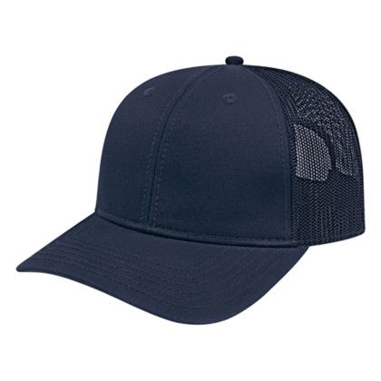 Custom Custom Trucker Mesh Back Cap - Faux Leather Applique - Navy with navy Custom Custom Trucker Mesh Back Cap - Faux Leather Applique - Navy with navy