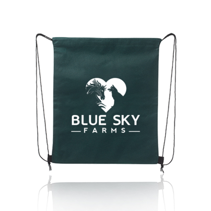 Custom Non-Woven Drawstring Bags - Forest Green 