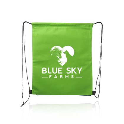 Custom Non-Woven Drawstring Bags - Lime Green 