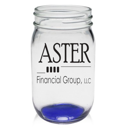 Custom 16 oz Mason Jars Drinking Glass - Blue Custom 16 oz Mason Jars Drinking Glass - Blue