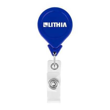 Custom Tear Drop Retractable Badgeholder - Blue